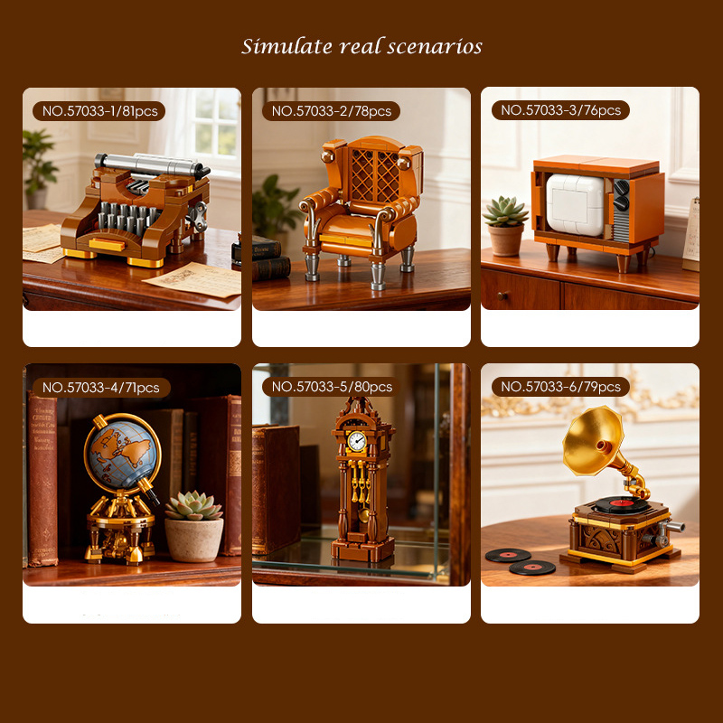 Educational Globe For Kids - Model Blok Ide Retro Klasik Mesin