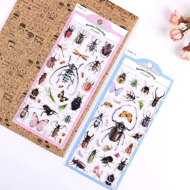 Kids Education Tablets - Stiker Serangga 3D Realistis untuk Scrapbook,
