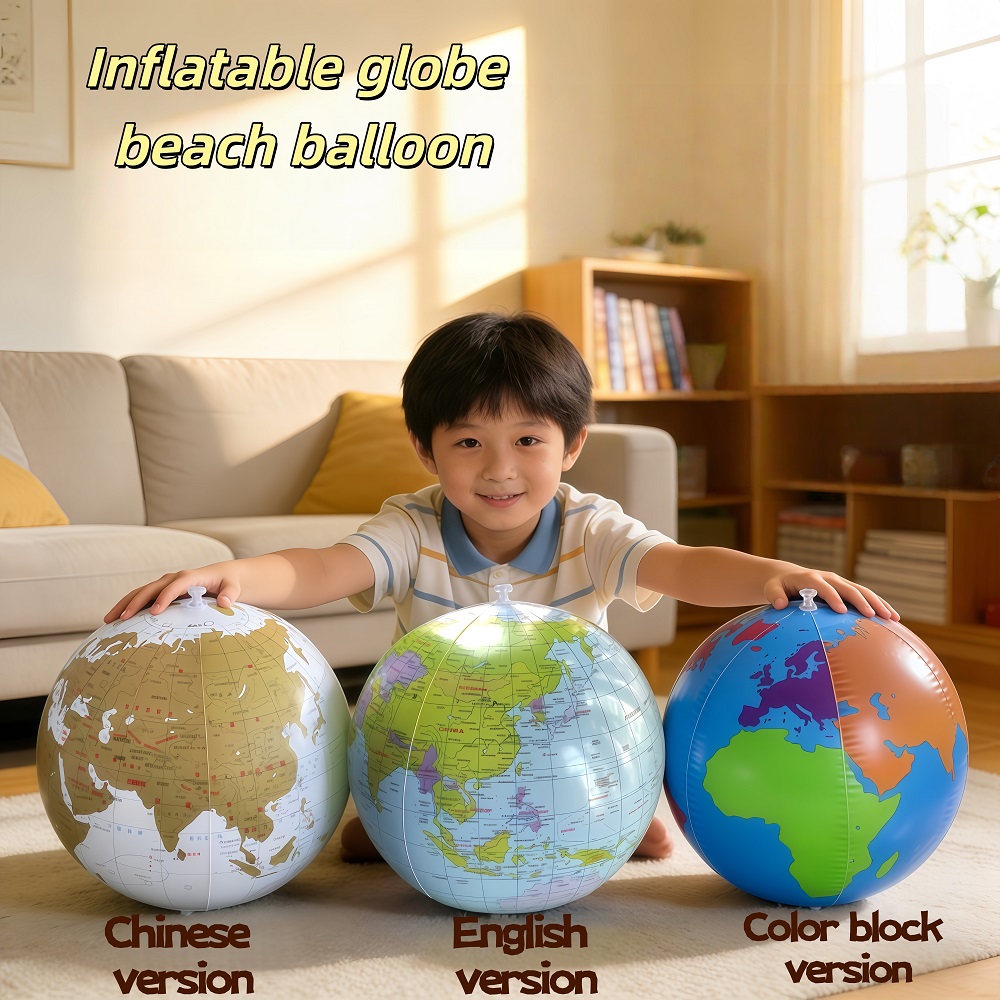 Educational Globe For Kids - Bola Pantai Tiup 30cm, Mainan Peta