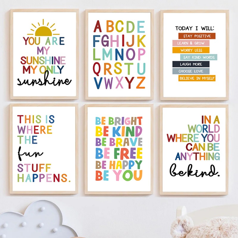 Kids Education Yes - Poster Pendidikan Bahasa Inggris Angka Alfabet