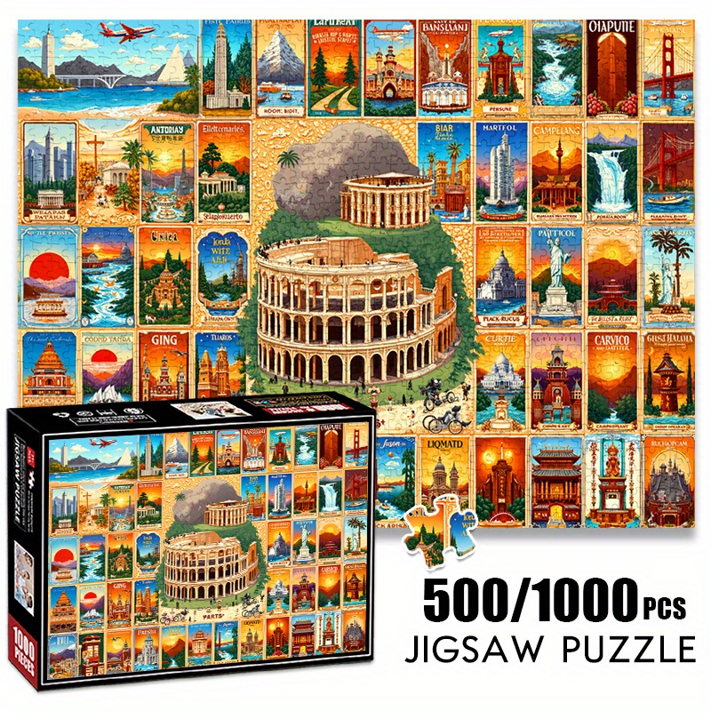 500/1000 Buah Puzzle Kertas Pe - Puzzle Map World ulasan dan harga