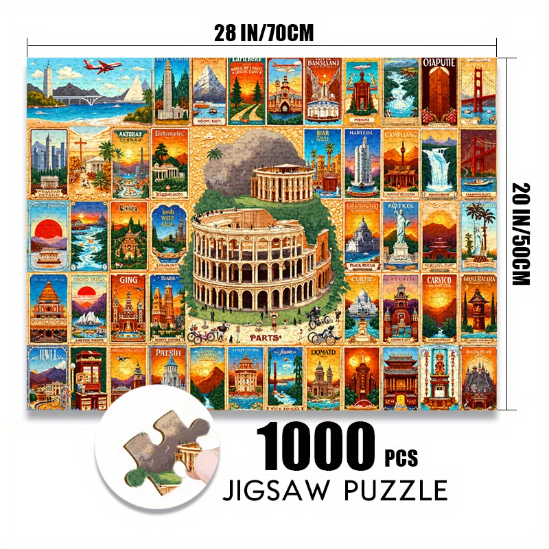 500/1000 Buah Puzzle Kertas Pe - Puzzle Map World ulasan dan harga