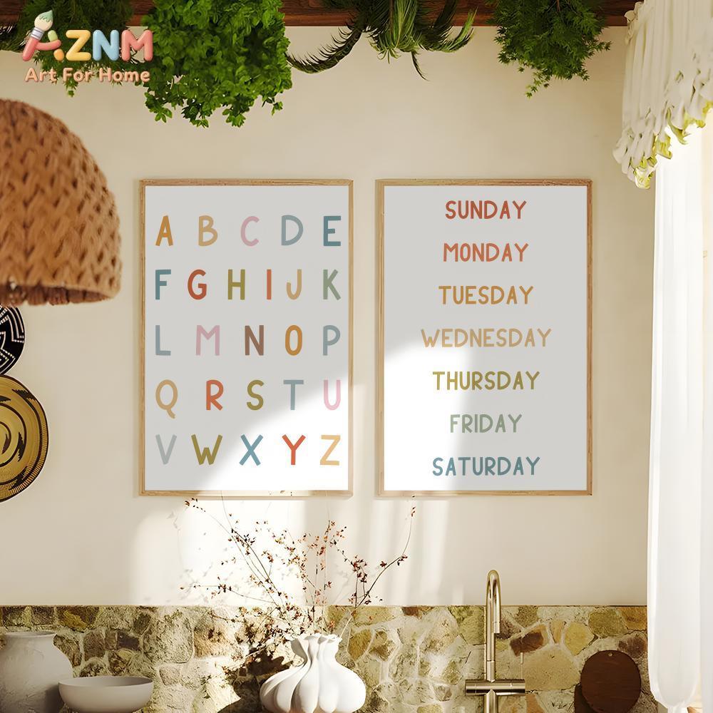 AZNM Seni Dinding Kanvas Tanpa - Kids Education Yes ulasan dan harga