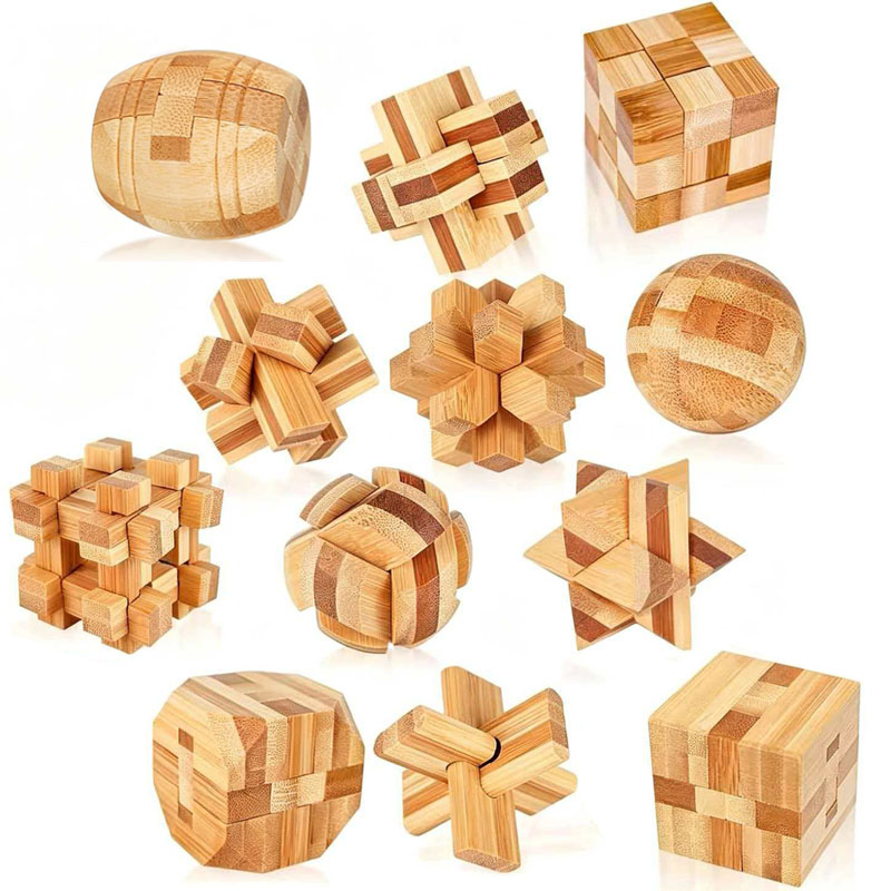 Puzzle Kunci Lu Ban Bambu 4.5C - Kids Education Yes ulasan dan harga