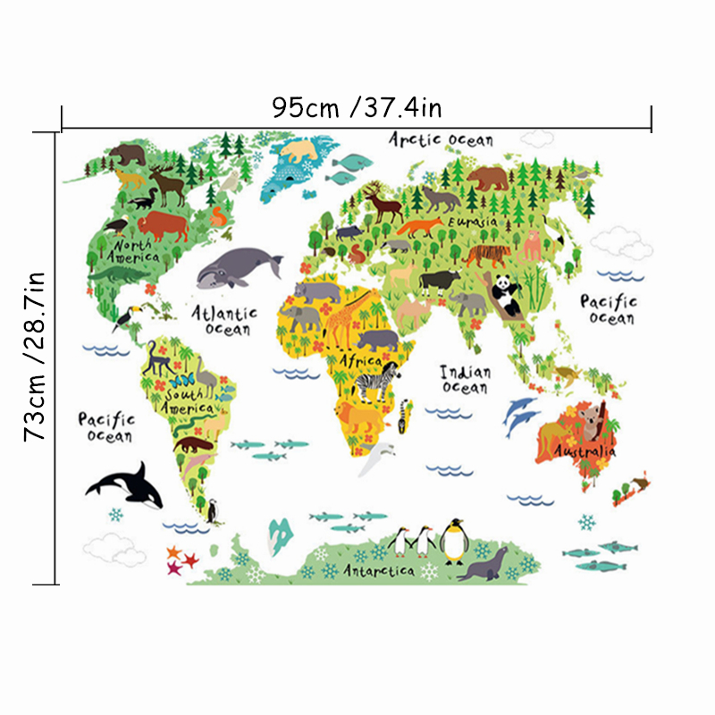Stiker Dinding Vinil Peta Wila - Puzzle Map World ulasan dan harga