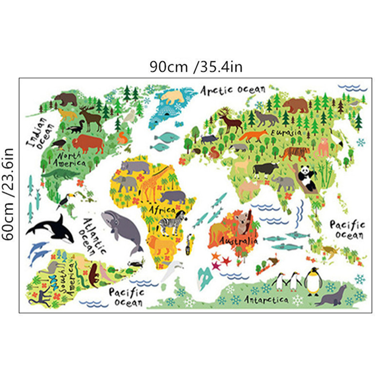 Stiker Dinding Vinil Peta Wila - Puzzle Map World ulasan dan harga
