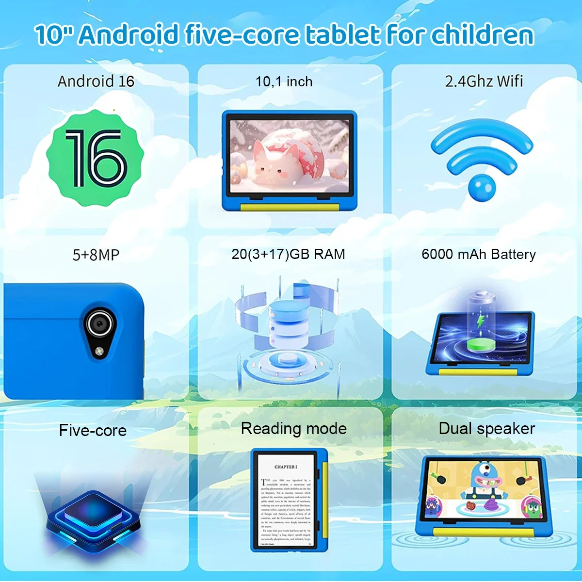 Tablet Anak Terbaru Android 16 - Kids Education Tablets ulasan dan harga