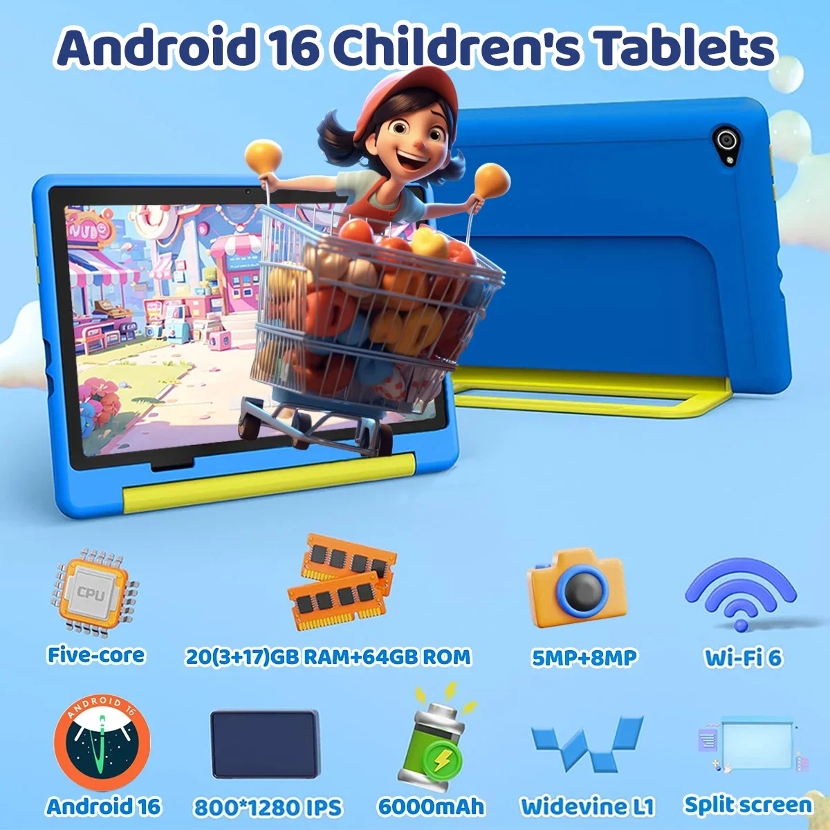 Tablet Anak Terbaru Android 16 - Kids Education Tablets ulasan dan harga